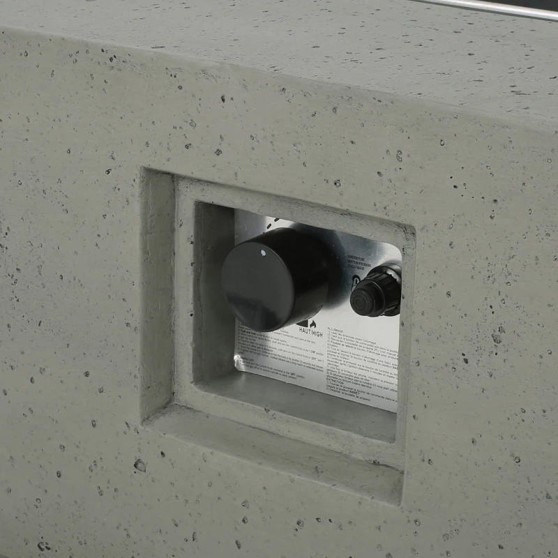 50,000 BTU Rectangle MGO Fire Table Perfect for Effortless Warmth, Modern Design with Iron Frame, 56" L x 26" W x 15" H, Light Gray