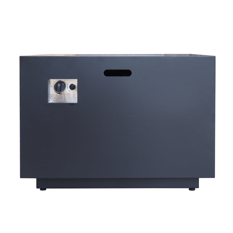 50,000 BTU Square Iron Propane Fire Pit Table with Built-in Tank Space, No Assembly Required, 33" L x 33" W x 24" H, Dark Gery