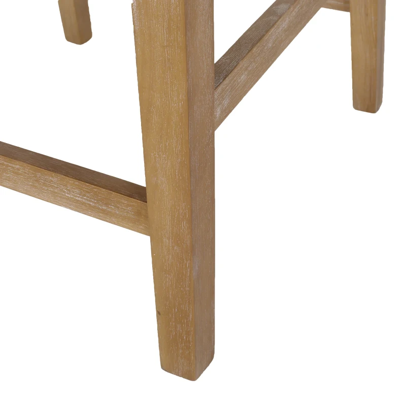 Upholstered Counter Stool with Rubberwood Frame, Contemporary Style with Rounded Armrests, 24" L x 23" W x 39.5" H, Brown