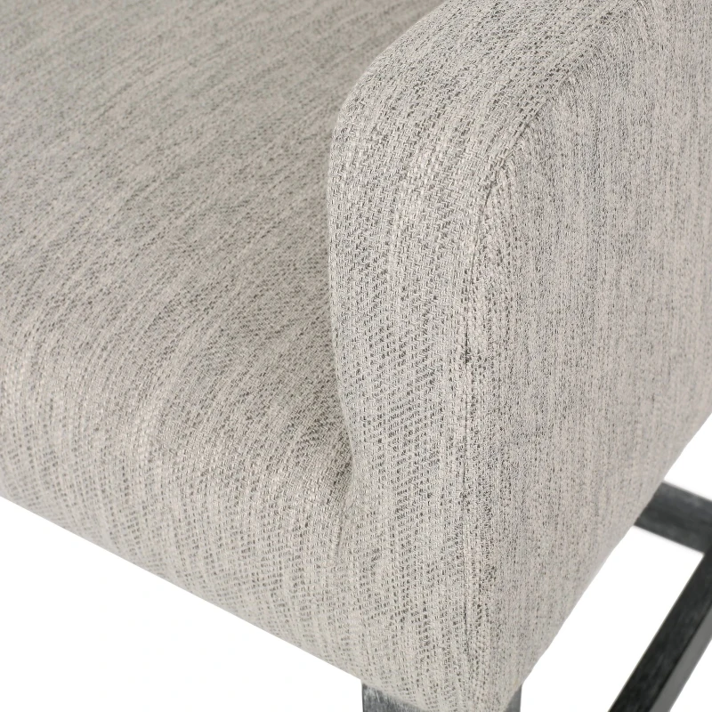 Contemporary Upholstered Counter Stool with Rubberwood Frame, Easy Assembly with Included Tools, 24" L x 23" W x 39.5" H, Light Grey