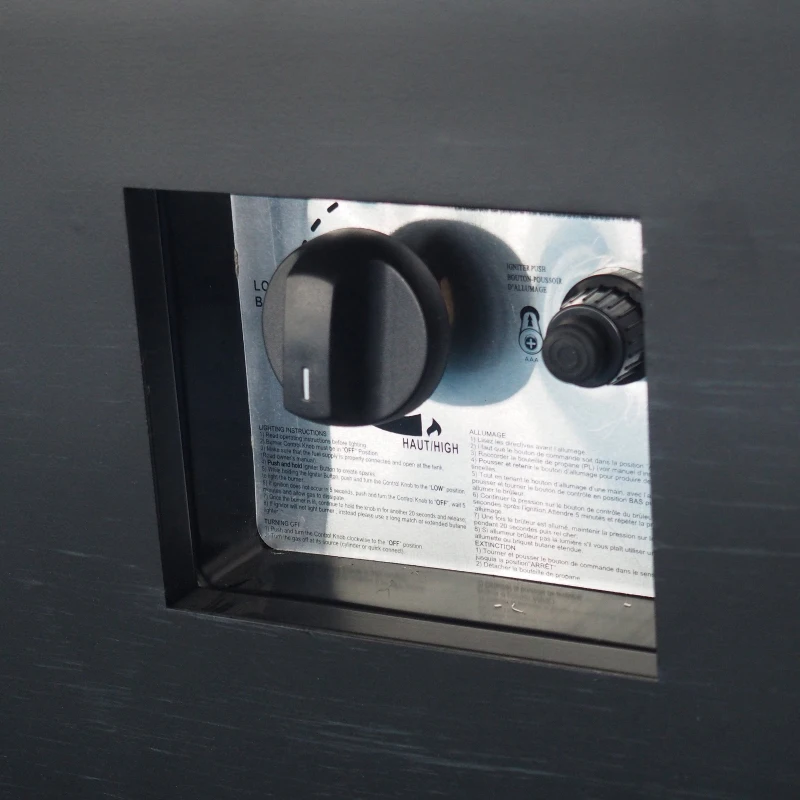 50,000 BTU Square Iron Propane Fire Pit Table with Built-in Tank Space, No Assembly Required, 33" L x 33" W x 24" H, Dark Gery