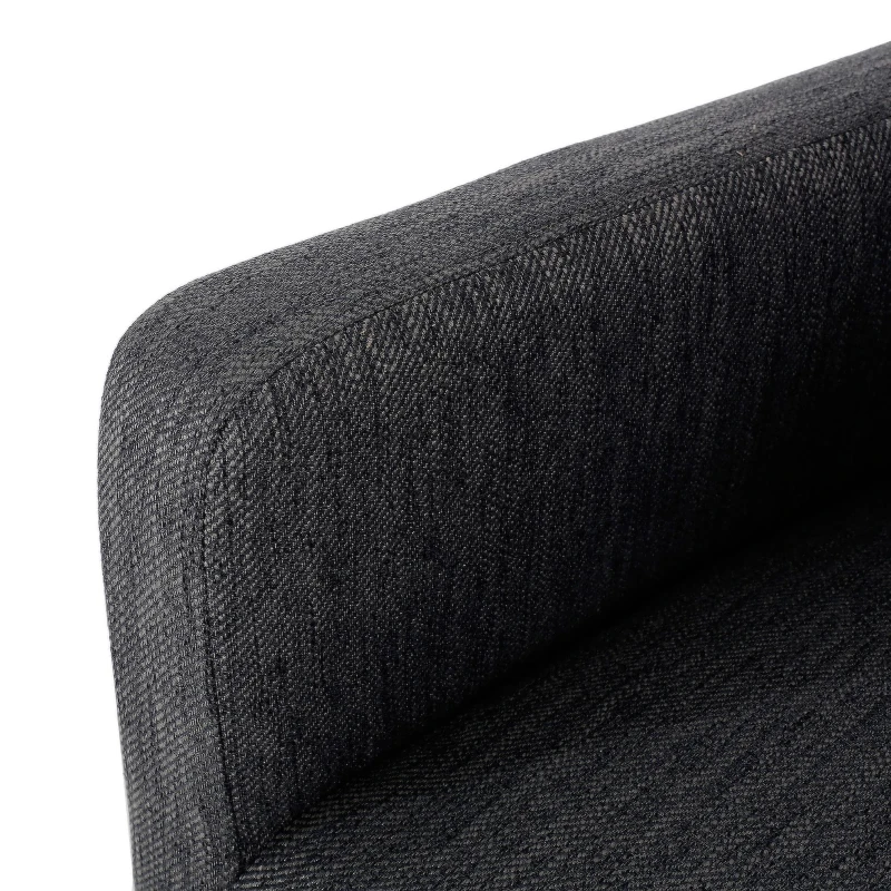 Contemporary Upholstered Counter Stool with Rubberwood Frame, Easy Assembly with Included Tools, 24" L x 23" W x 39.5" H, Charcoal Gray