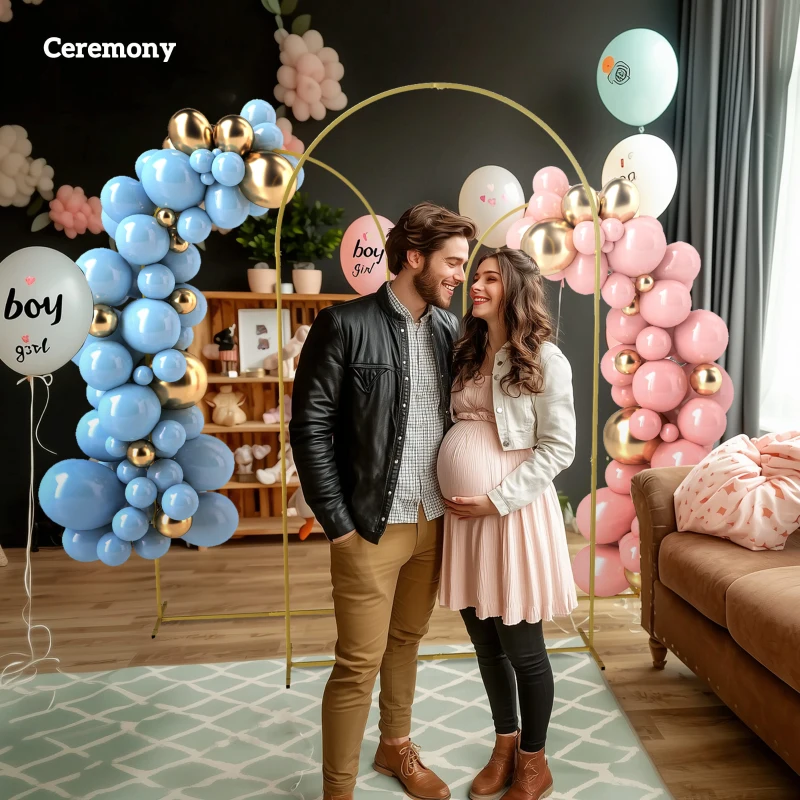 Outsunny Wedding Arch, 7/6.5/6 ft Metal Balloon Arch Backdrop Stand Set of 3 for Birthday Party, Bridal Shower, Graduation, Ceremony, Banquet Decorations, Gold