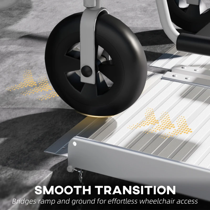 HOMCOM Textured Aluminum Folding Wheelchair Ramp, 6'