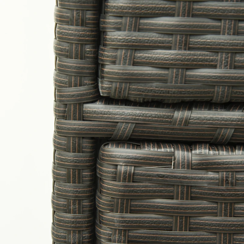 Outsunny 32" Poolside Rattan Wicker Patio Organizer Storage Cabinet Bathroom Storage w/ 3 Large Drawers Garden Outdoor