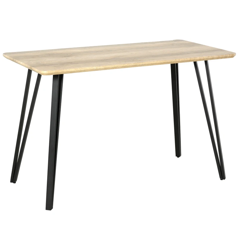 HOMCOM Rustic Rectangular Dining Table Kitchen Table with Metal Hairpin Legs for Dining Room, or Living Room 47.25" x 23.5" x 29.5", Natural