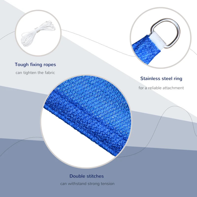 Outsunny Triangle 12' Canopy Sun Sail Shade Garden Cover UV Protector Outdoor Patio Lawn Shelter with Carrying Bag, Blue