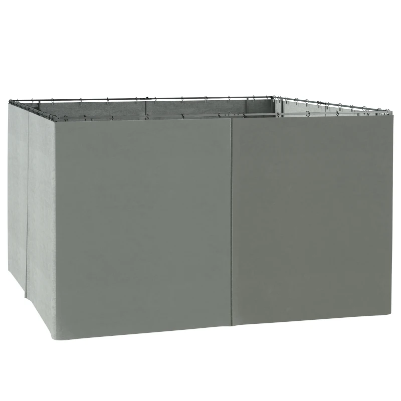 Outsunny 9.84' x 11.8' Gazebo Sidewall Set with Hooks/C-Rings, Gray
