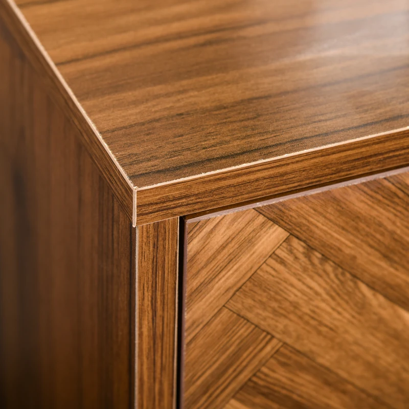 HOMCOM Bedside Table, Nightstand for Bedroom, End Side Table Dresser Storage with 2 Drawers, Walnut Brown