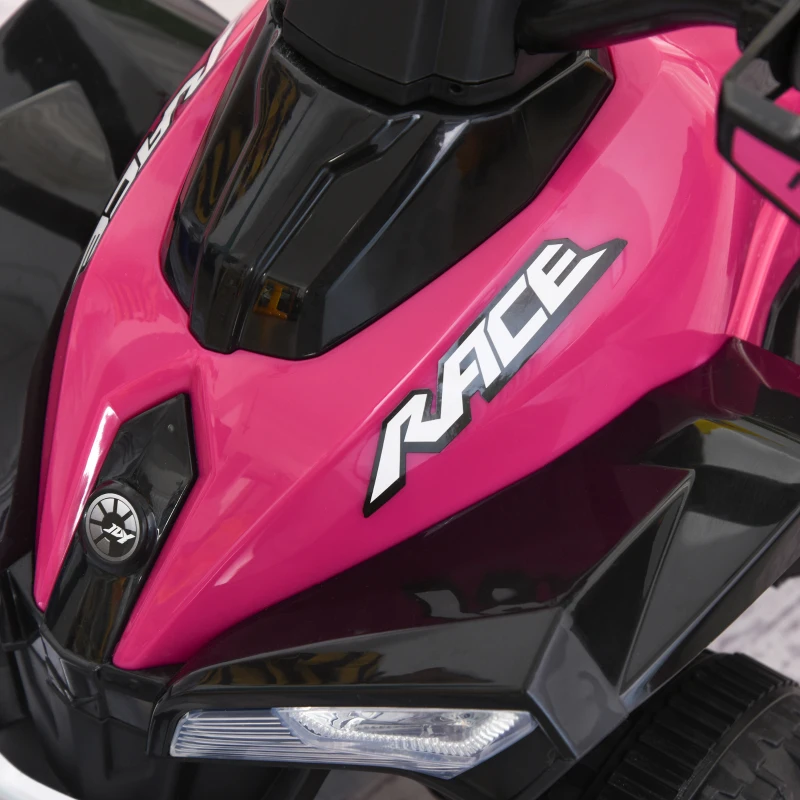 Aosom No Power 4 Wheels Ride on Toy for Kids, Foot To Floor Slider Toddler Ride-on Car with Music, Lightening, for 18-36 Months Pink