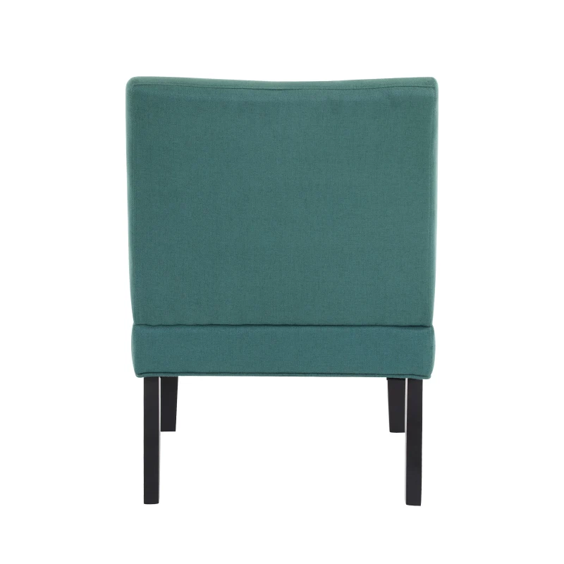 Contemporary Accent Chair with Upholstered Seat and Rubberwood Tapered Legs, Stylish Seat for Living Room, 22.5" L x 29.5" W x 32" H, Teal