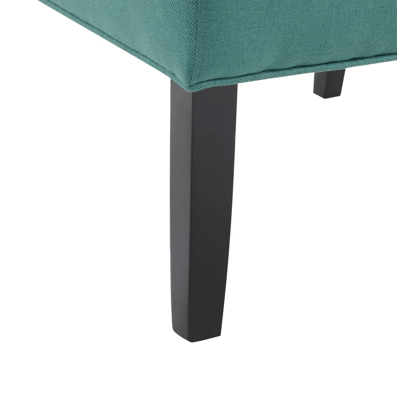 Contemporary Accent Chair with Upholstered Seat and Rubberwood Tapered Legs, Stylish Seat for Living Room, 22.5" L x 29.5" W x 32" H, Teal