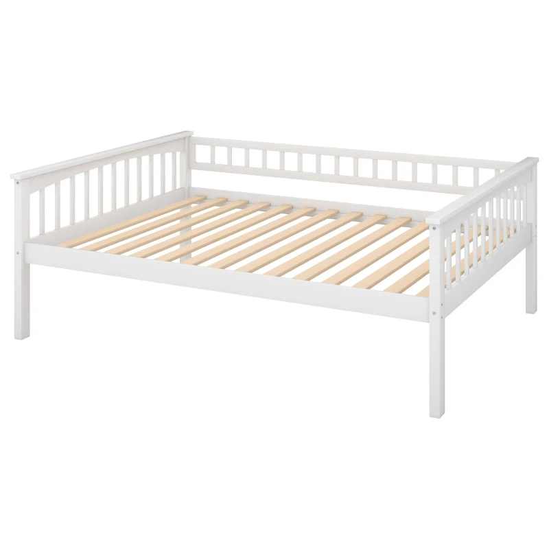 Full Over Full Bunk Bed with Drawers, Convertible Design, Pine Wood and MDF, Double-Decker Bed for Living Room, 79" L x 59" W x 64" H, White