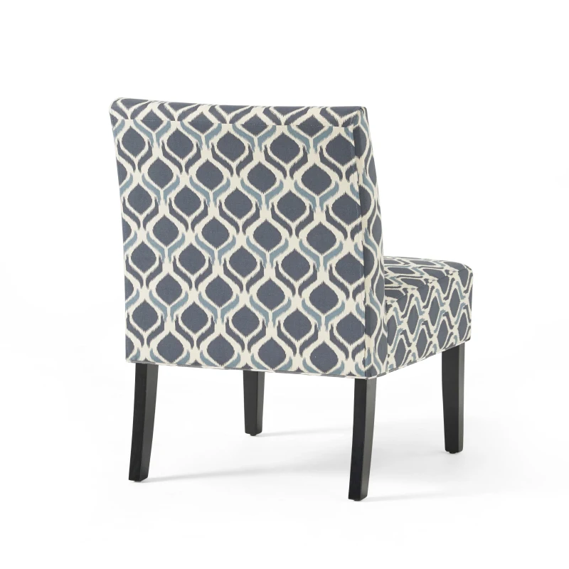 Contemporary Accent Chair with Clean Lines and Rubberwood Tapered Legs, Upholstered Seating for Living Room, 22.5'' L x 29.5'' W x 32'' H, Blue