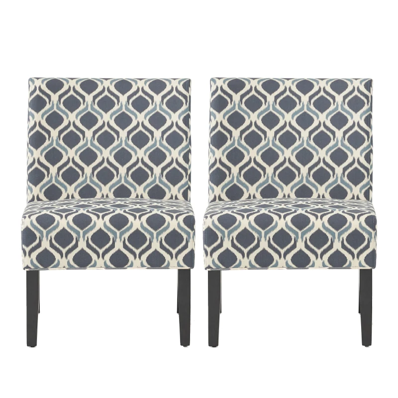 Contemporary Accent Chair with Clean Lines and Rubberwood Tapered Legs, Upholstered Seating for Living Room, 22.5'' L x 29.5'' W x 32'' H, Blue