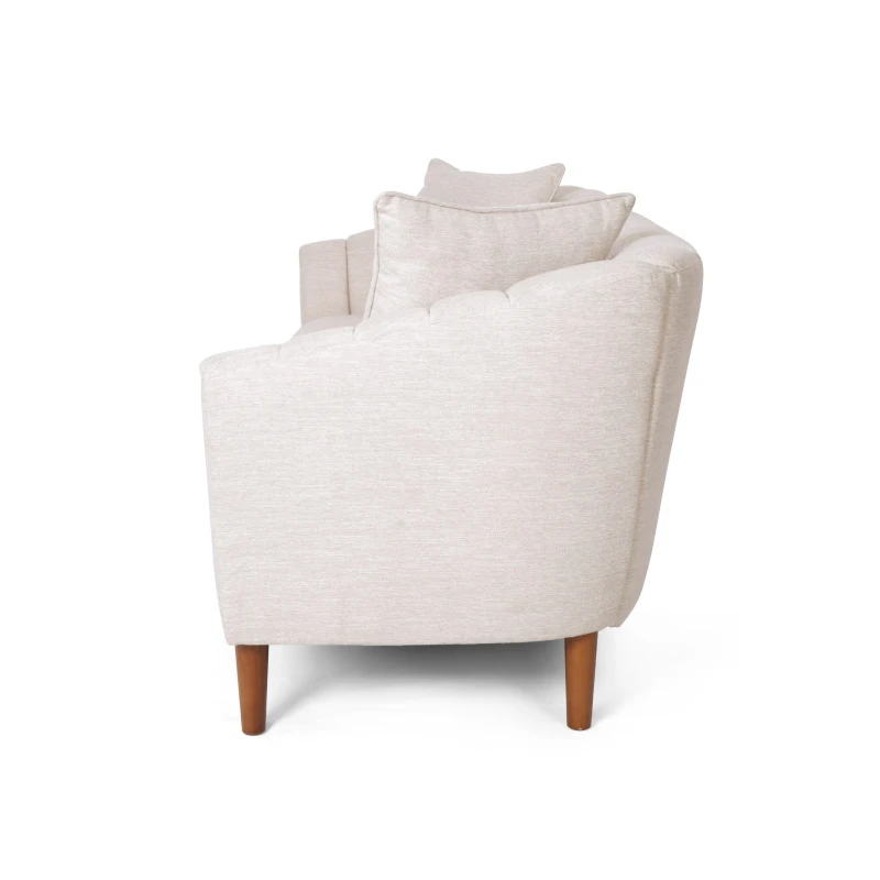 3-Seater Contemporary Sofa with Button Tufted Diamond Stitching, Daybed Perfect for Living Room, 84.5'' L x 33.5'' W x 33.5'' H, Beige