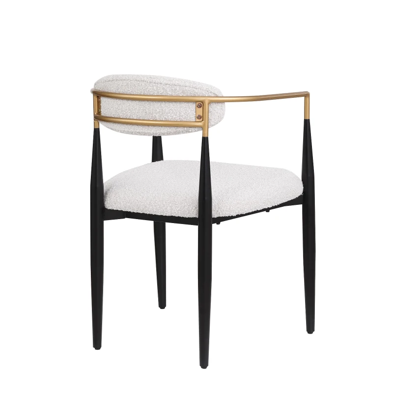 Set of 2 Modern Dining Chairs with Iron Frame and Curved Backrest, Dining Seats for Ultimate Comfort and Style, 23" L x 22" W x 31.5" H, Beige