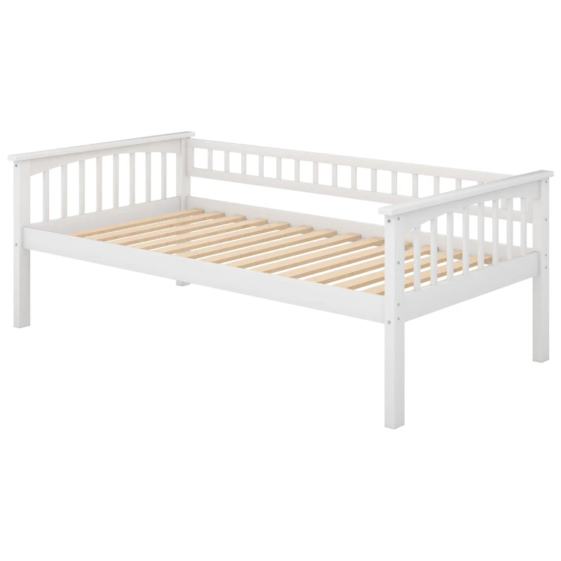 Twin Over Twin Bunk Bed with Drawers, Solid Pine Wood and MDF, Double-Decker Bed for Living Rooms, 79.5" L x 43.5" W x 64" H, White