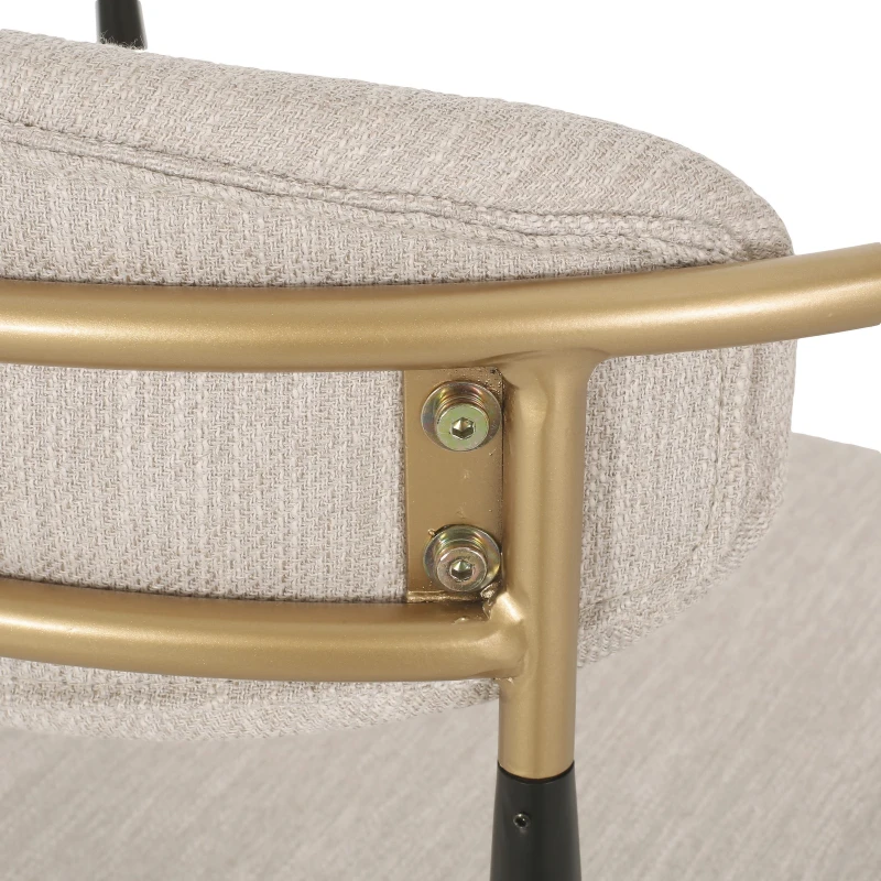Set of 2 Modern Dining Chairs with Iron Frame and Gold Accent, Dining Seats for Ultimate Comfort and Style, 23" L x 22" W x 31.5" H, Beige