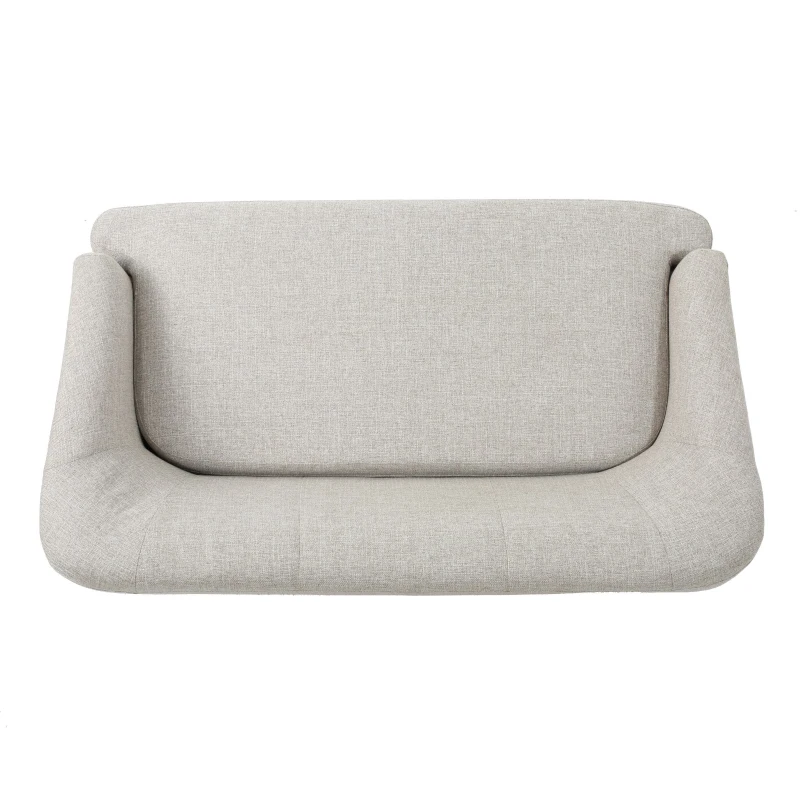 Mid-Century Modern Loveseat with Flared Legs and High-Density Foam, 2-Seater Sofa for Living Room, 49" L x 29.5" W x 31" H, Beige
