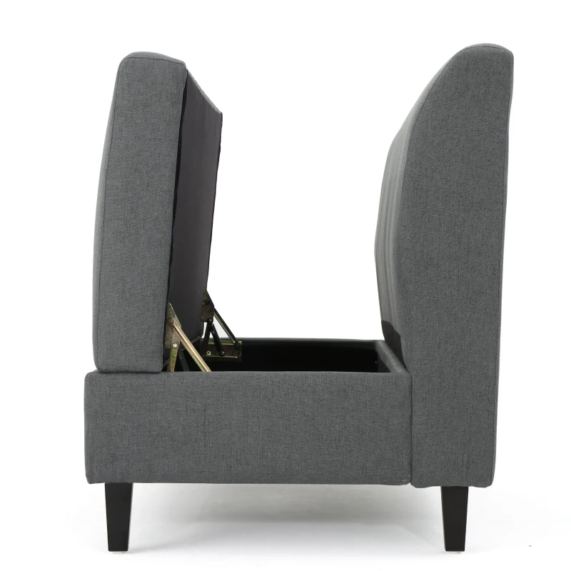 Modern Loveseat with Storage, High-Density Foam and Durable Wood Frame, 2-Seater Sofa for Living Room, 47" L x 30" W x 35" H, Charcoal