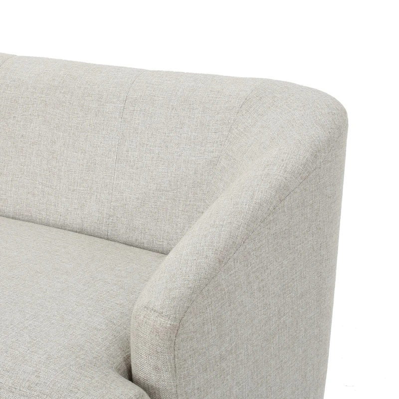 Mid-Century Modern Loveseat with Flared Legs and High-Density Foam, 2-Seater Sofa for Living Room, 49" L x 29.5" W x 31" H, Beige