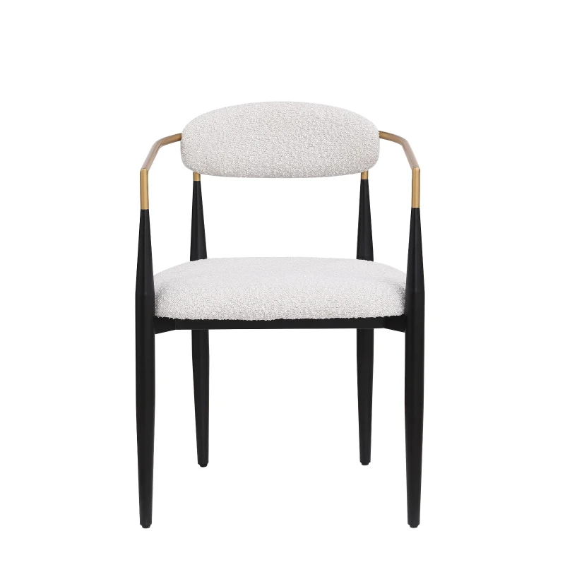 Set of 2 Modern Dining Chairs with Iron Frame and Curved Backrest, Dining Seats for Ultimate Comfort and Style, 23" L x 22" W x 31.5" H, Beige
