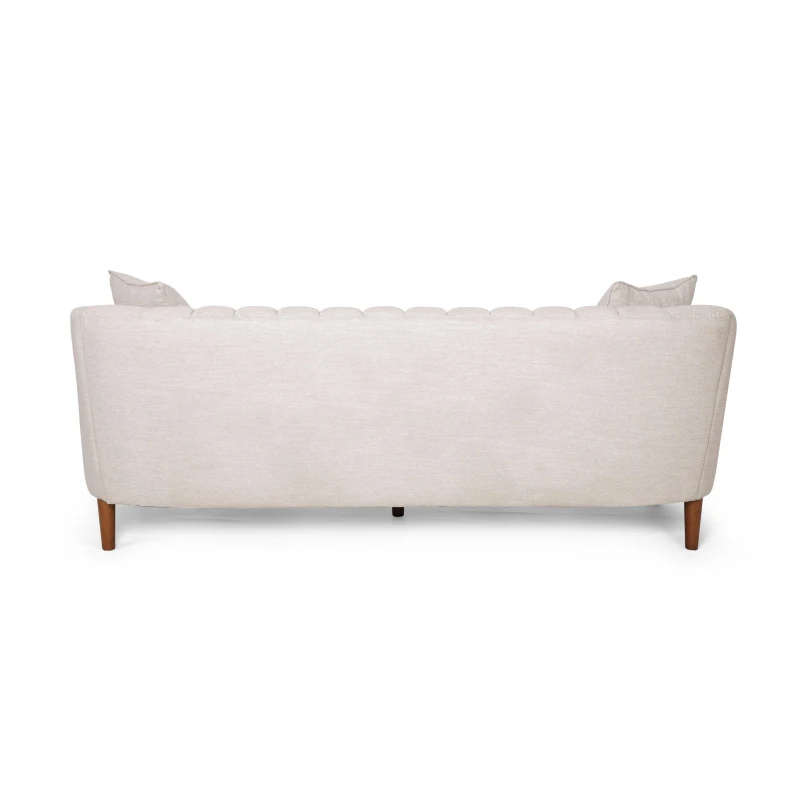 3-Seater Contemporary Sofa with Button Tufted Diamond Stitching, Daybed Perfect for Living Room, 84.5'' L x 33.5'' W x 33.5'' H, Beige