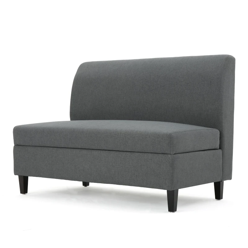 Modern Loveseat with Storage, High-Density Foam and Durable Wood Frame, 2-Seater Sofa for Living Room, 47" L x 30" W x 35" H, Charcoal