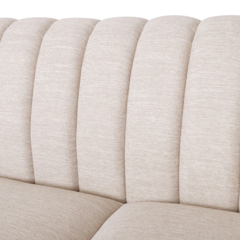 3-Seater Contemporary Sofa with Button Tufted Diamond Stitching, Daybed Perfect for Living Room, 84.5'' L x 33.5'' W x 33.5'' H, Beige