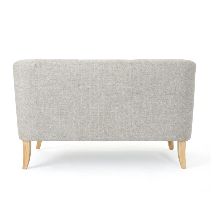 Mid-Century Modern Loveseat with Flared Legs and High-Density Foam, 2-Seater Sofa for Living Room, 49" L x 29.5" W x 31" H, Beige