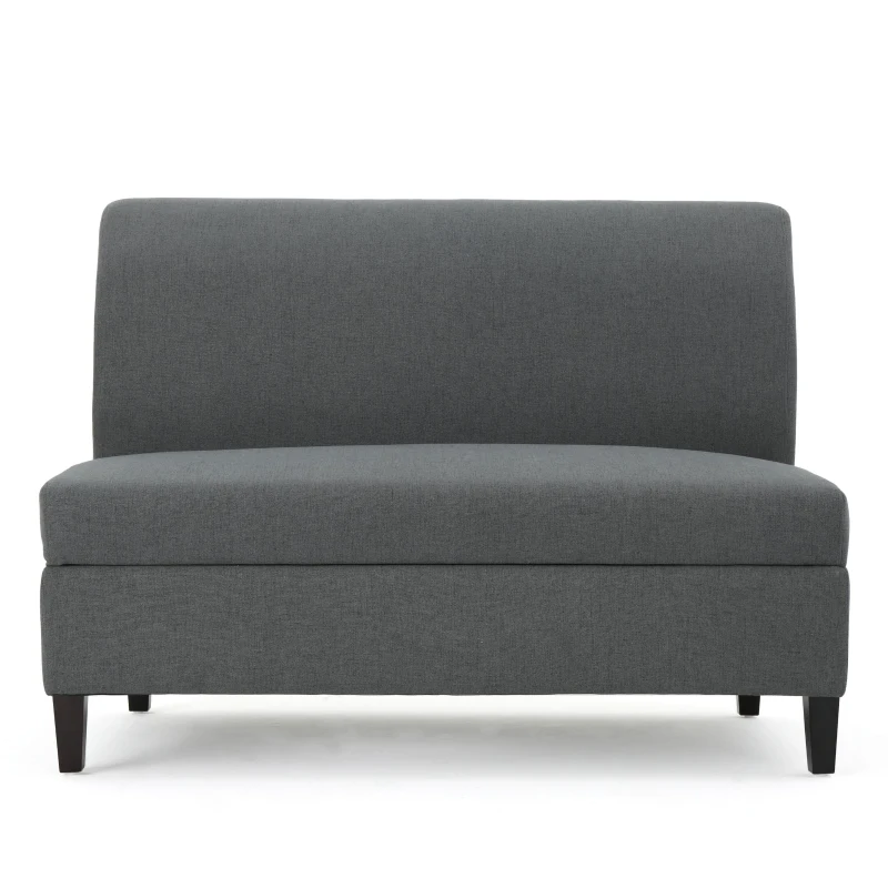 Modern Loveseat with Storage, High-Density Foam and Durable Wood Frame, 2-Seater Sofa for Living Room, 47" L x 30" W x 35" H, Charcoal