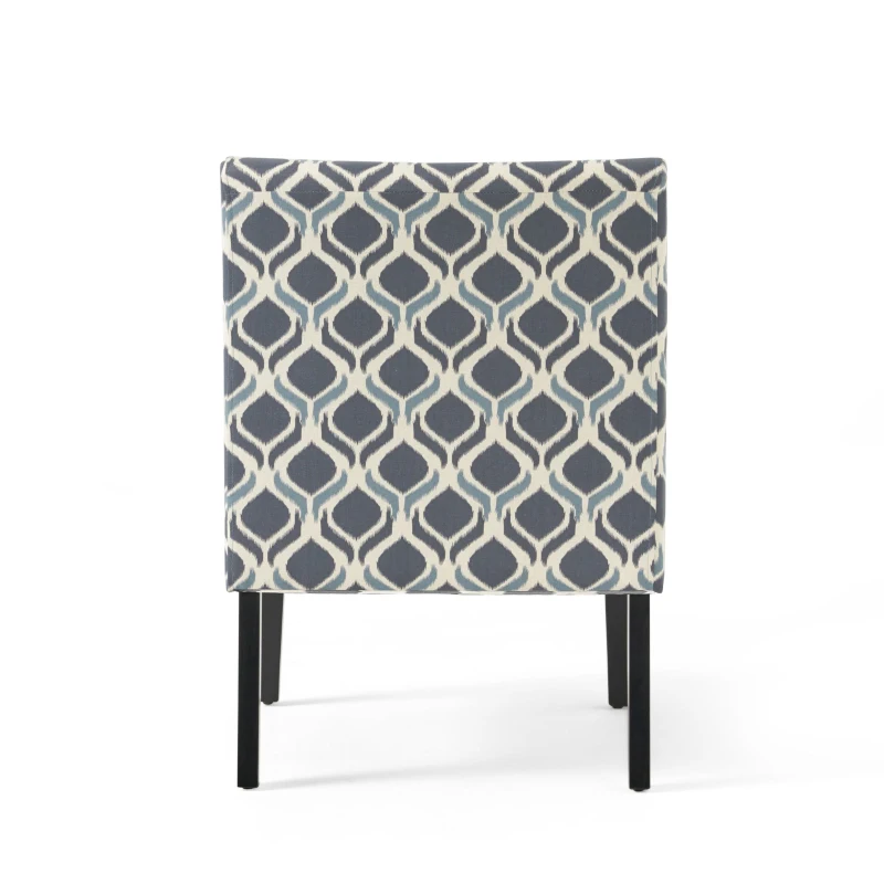 Contemporary Accent Chair with Clean Lines and Rubberwood Tapered Legs, Upholstered Seating for Living Room, 22.5'' L x 29.5'' W x 32'' H, Blue