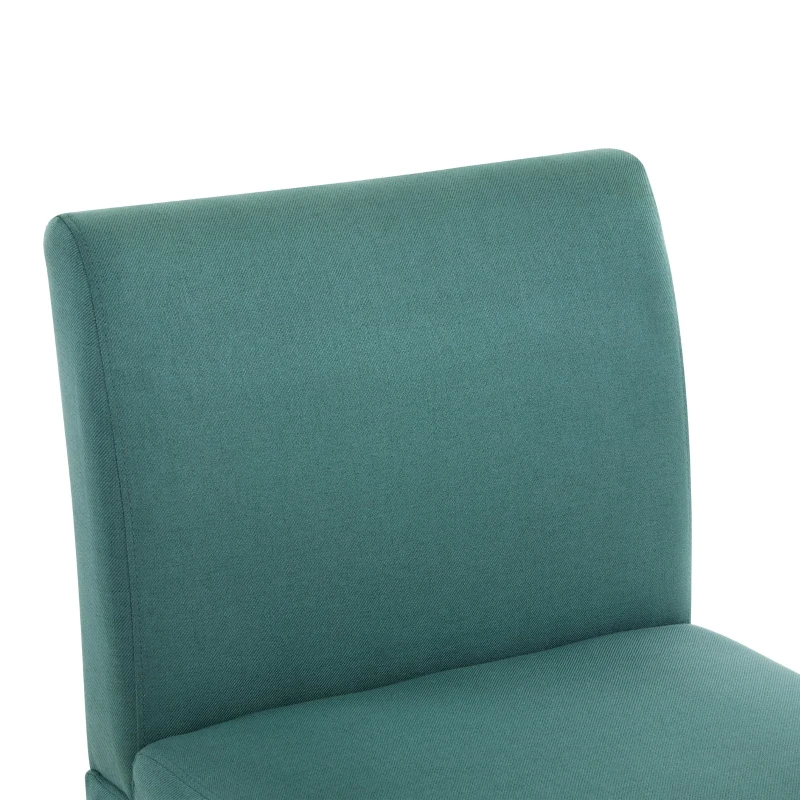Contemporary Accent Chair with Upholstered Seat and Rubberwood Tapered Legs, Stylish Seat for Living Room, 22.5" L x 29.5" W x 32" H, Teal