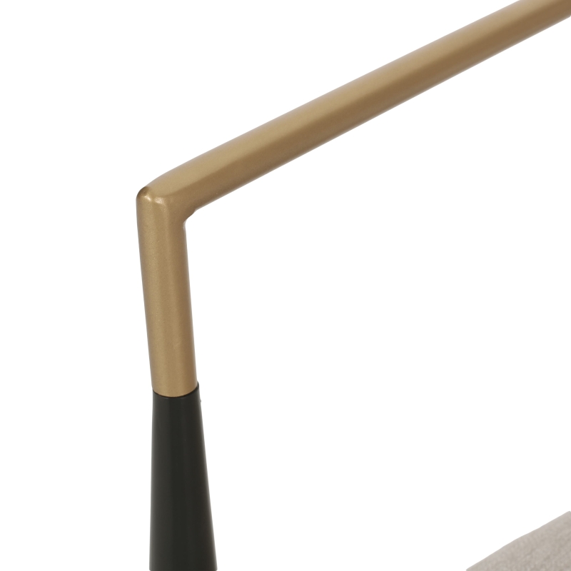Set of 2 Modern Dining Chairs with Iron Frame and Gold Accent, Dining Seats for Ultimate Comfort and Style, 23" L x 22" W x 31.5" H, Beige