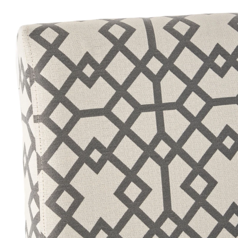 Contemporary Accent Chair with Rubberwood Tapered Legs, Upholstered Seating for Dining Room, 22.5'' L x 29.5'' W x 32'' H, Grey+Ivory