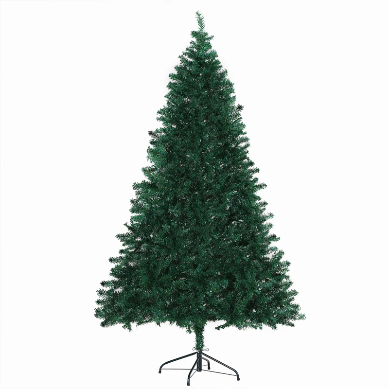 HOMCOM 6ft Christmas Tree Unlit Artificial Spruce Full Tree with Solid Metal Stand
