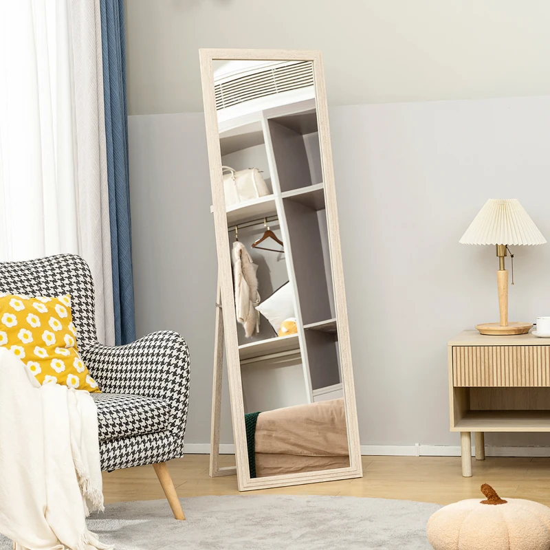 HOMCOM 64" x 21" Full Length Mirror, Standing, Wall-Mounted or Leaning Against Wall, for Bedroom, Living Room, White