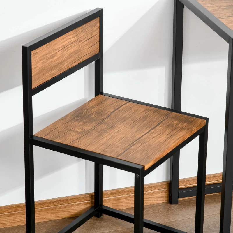 HOMCOM Dining Table Set, Industrial Dining Set for 2, Kitchen Table and Chairs for Small Space, Dining Room Table with Chairs