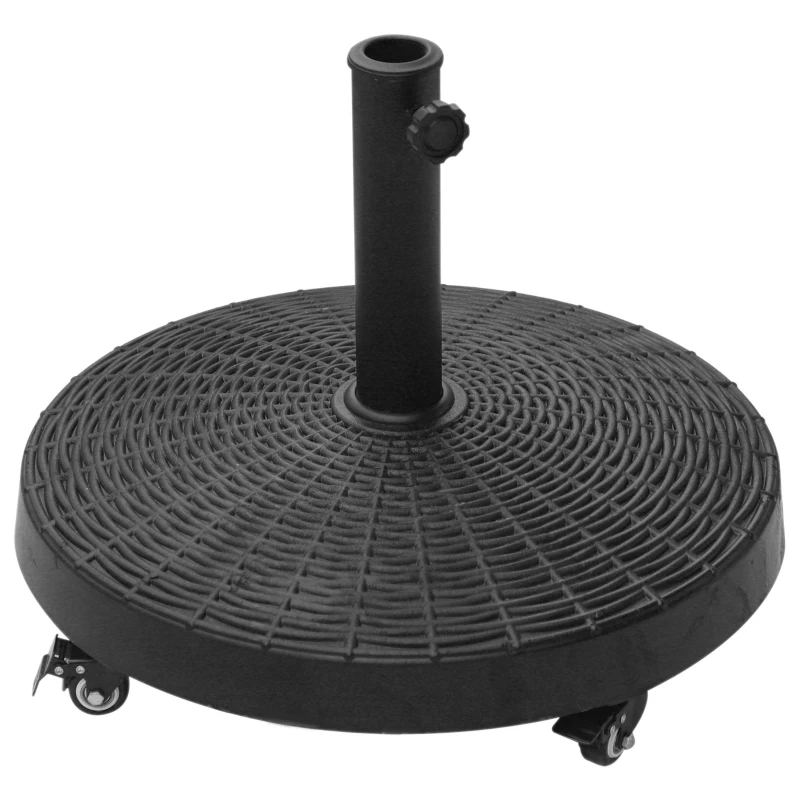 Outsunny 20.5" Heavy Duty Umbrella Stand, 50 lbs. Umbrella Base for 1.5" or 2" Umbrella Poles, Patio Market Stand for Deck, Black