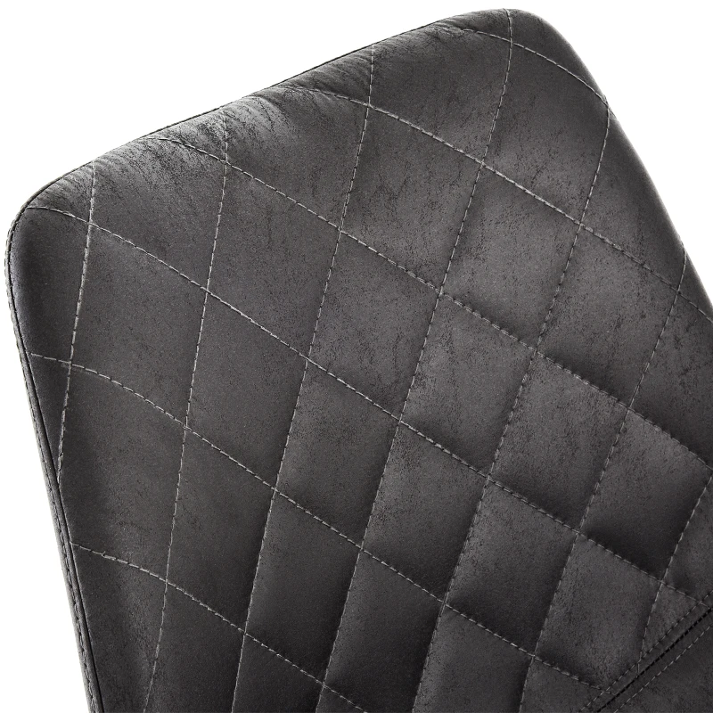 HOMCOM Set of 2 Microfiber Cloth Bar Stools, Multi-functional Kitchen Stools, Bar Chair with Metal Leg Padded Cushion Seat for Dining, Black