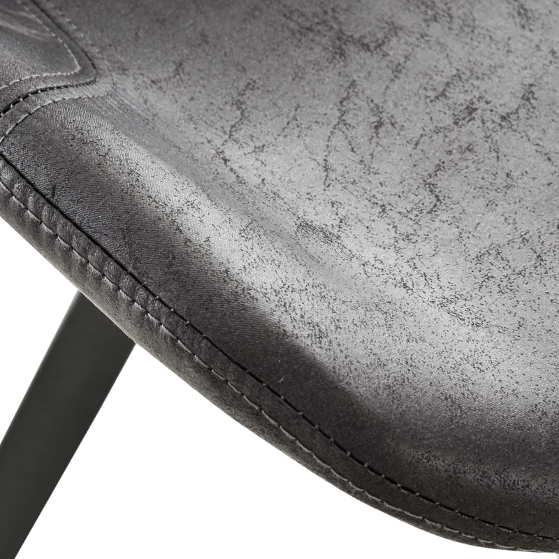 HOMCOM Set of 2 Microfiber Cloth Bar Stools, Multi-functional Kitchen Stools, Bar Chair with Metal Leg Padded Cushion Seat for Dining, Black