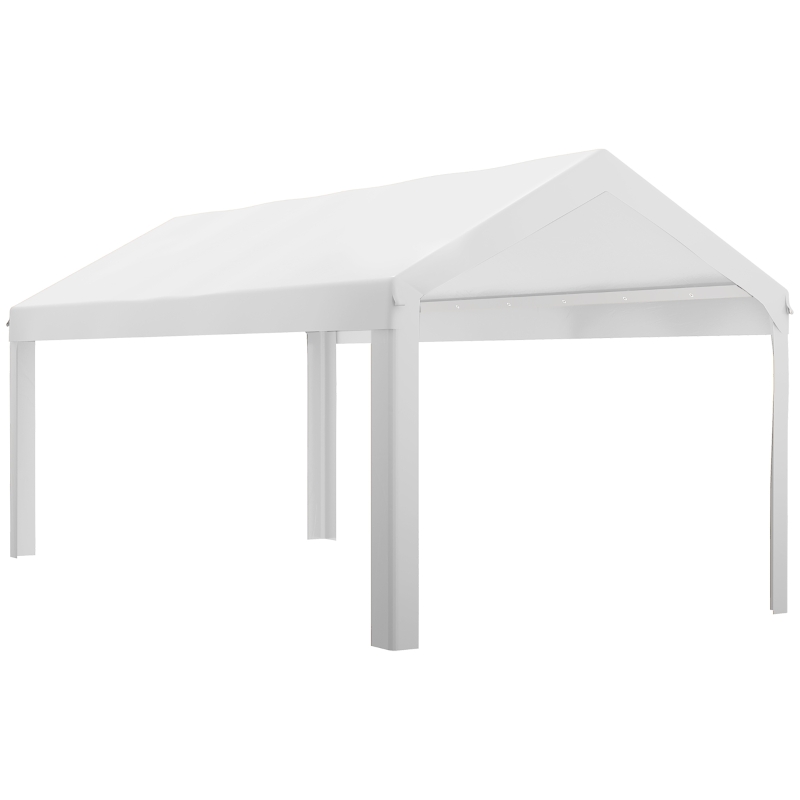 Outsunny 10 x 20ft Carport Roof, UV Resistant Canopy Replacement, Fits 84C-378V00 and 84C-206 Series, White
