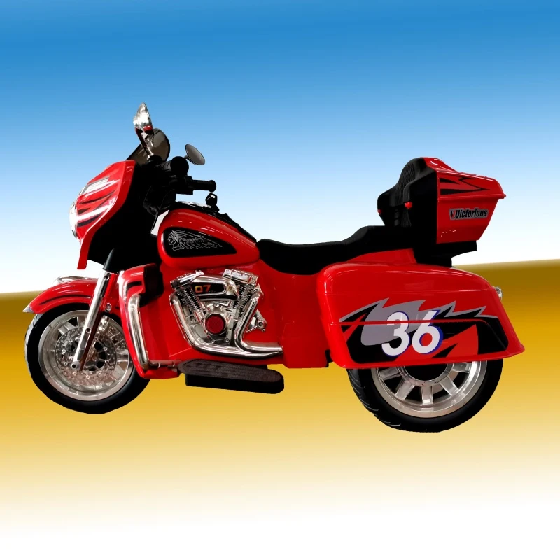 2-Seat 12V Kids Electric Ride-On Motorcycle with Storage Trunk, 3-Wheel Motorbike with MP3 and Bluetooth, 43.5'' L x 19'' W x 26.5'' H, Red