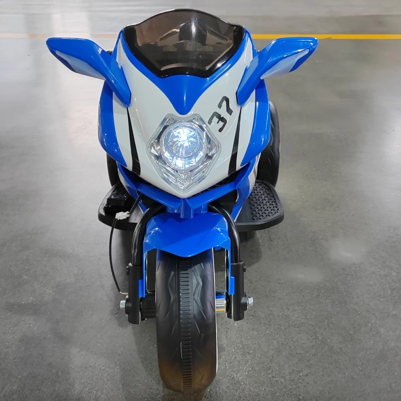 6V Kids Electric Ride-On Motorcycle with MP3, LED Headlight and Light-Up Wheels, Motorbike Ideal for Ages 3-4, 31" L x 16" W x 21" H, Blue