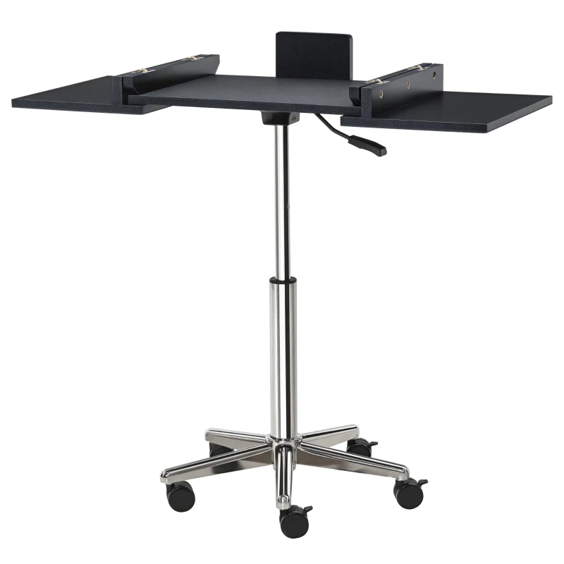 HOMCOM Mobile Laptop Computer Desk Expandable Home Office Table Workstation with Wheels