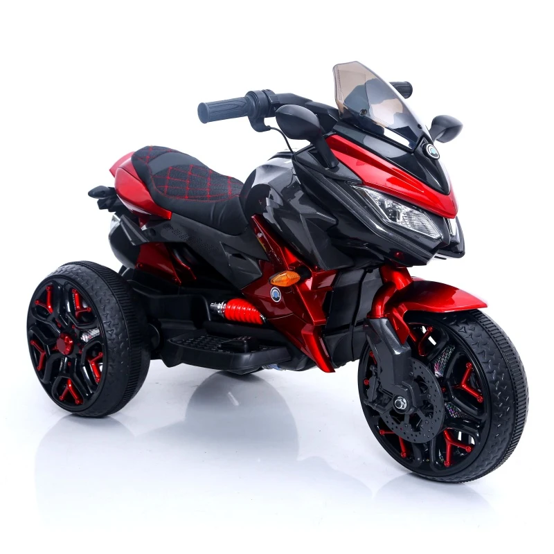 12V Kids Electric 3-Wheel Ride-On Motorcycle with Dual Motors, Manual Throttle, Motorbike for Ages 3-5, 43.5″ L x 23.5″ W x 29″ H, Red