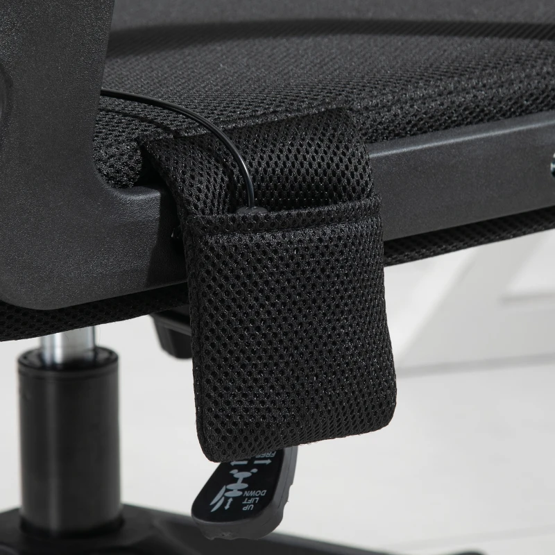 Vinsetto Office Chair High Back Mesh Desk Chair with 2-Point Vibration Massage Lumbar Support Pillow, Headrest, Ergonomic Swivel Back