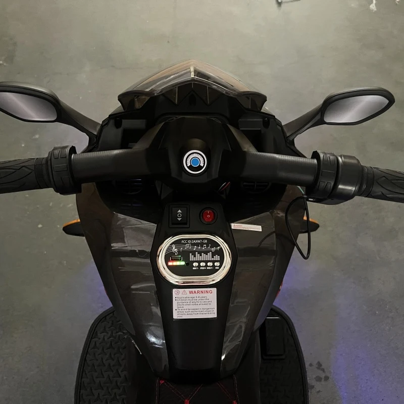 3-Wheel 12V Kids Electric Ride-On Motorcycle with Training Wheels and Headlight, Motorbike with MP3/USB, 43.5'' L x 23.5'' W x 29'' H, Pink