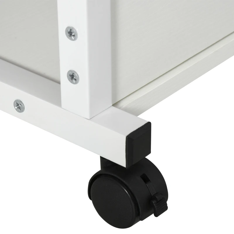 HOMCOM Mobile Standing Desk, Adjustable Height 31.5 inch Stand Up Desk with Wheels for Home Office, White
